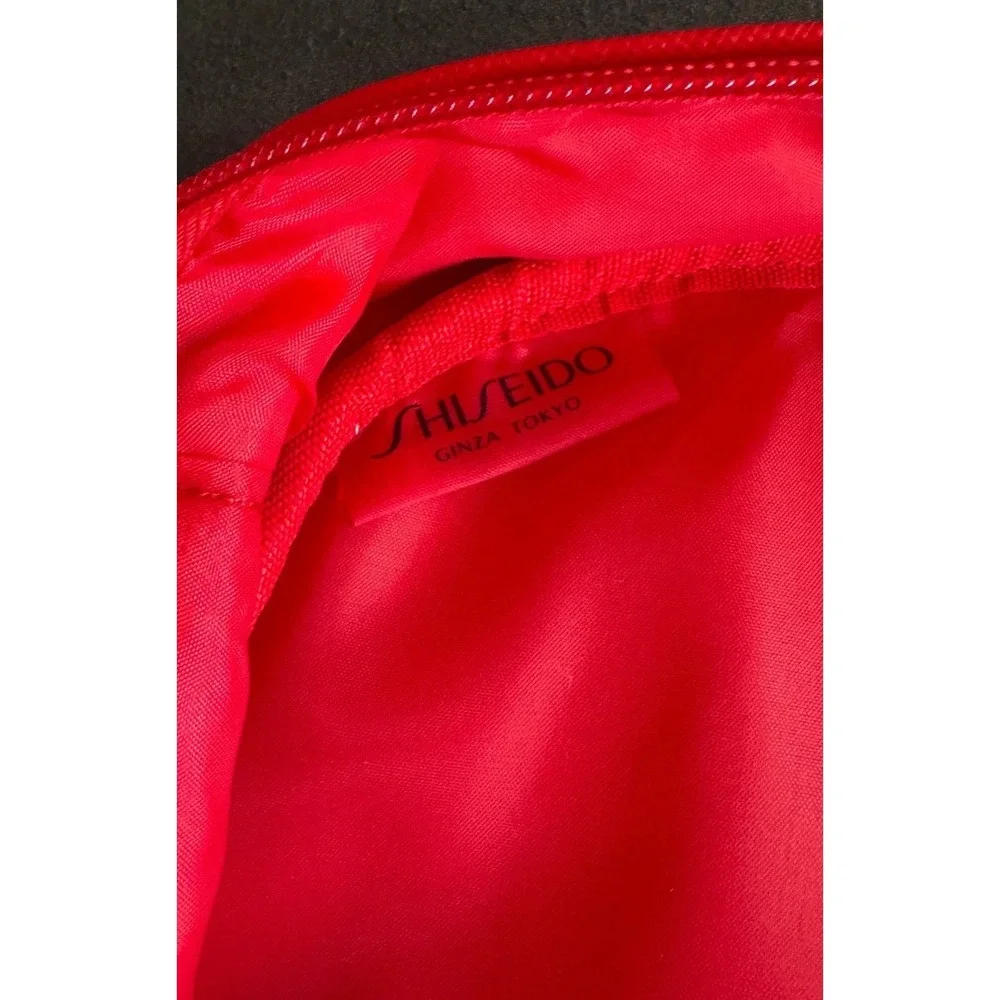 Shiseido Ginza Tokyo Cosmetic Bag Red White Round Makeup Pouch Meet Me In Ginza
